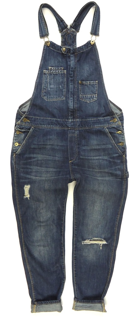 H&M jeansy ogrodniczki rurki przetarcia 40/42