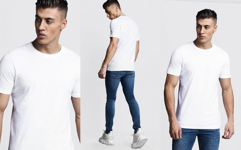 3A0A32*BOOHOOMAN BIAŁY T-SHIRT BASIC M P00