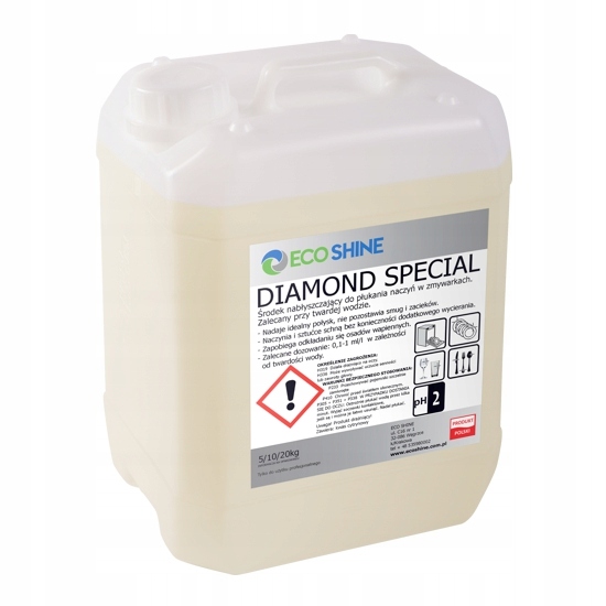 Eco Shine DIAMOND SPECIAL 5l Nabłyszczacz do zmywarki, płukania TWARDA WODA