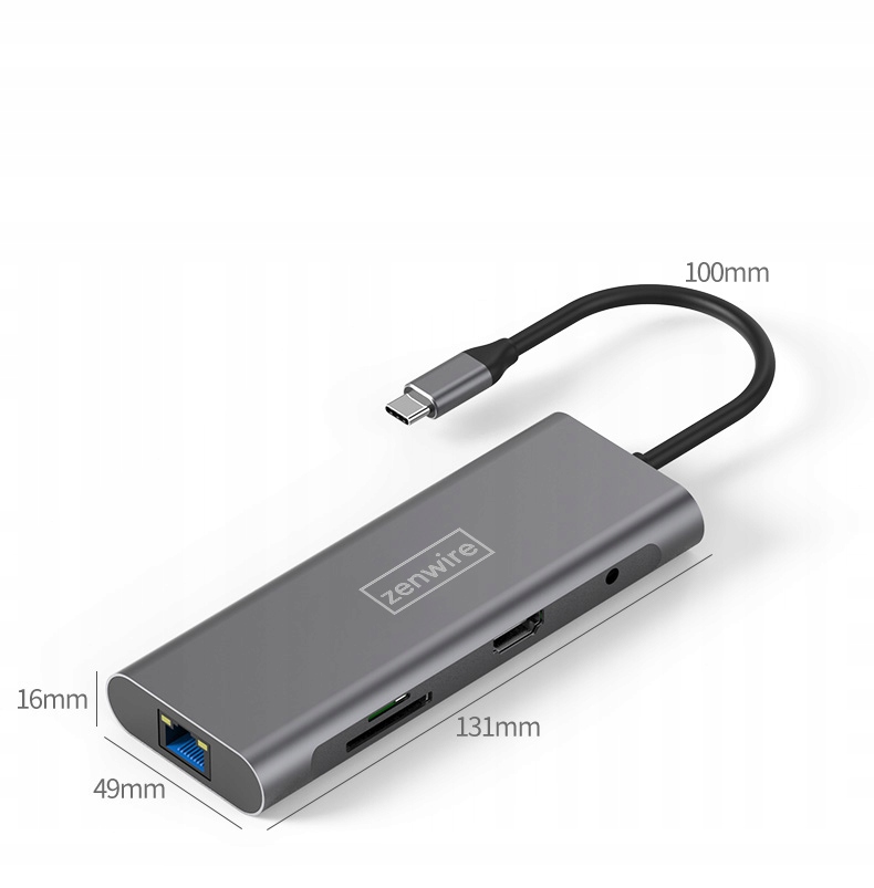 Купить АДАПТЕР-ХАБ 9 В 1 USB-C 3.0 HDMI 4K/RJ-45/SD/JACK/PD: отзывы, фото, характеристики в интерне-магазине Aredi.ru