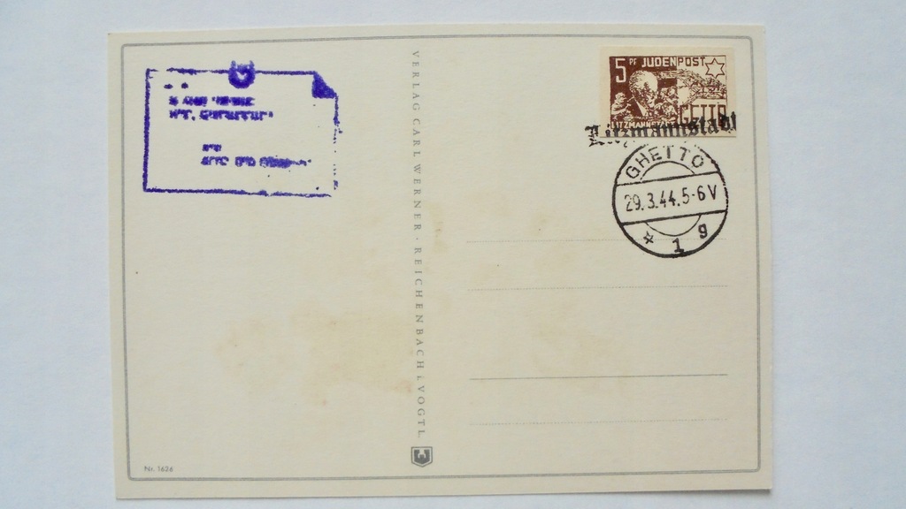 1944 Lizmannstadt 5 pf kasowany kartka pocztowa