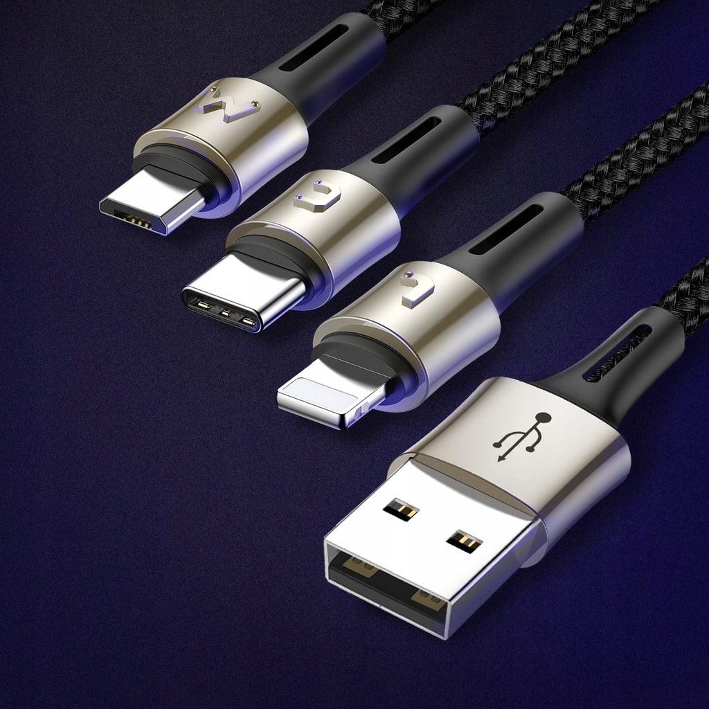 Купить USB-кабель Baseus 3в1 для iPhone Micro Type-C 3,5A: отзывы, фото, характеристики в интерне-магазине Aredi.ru