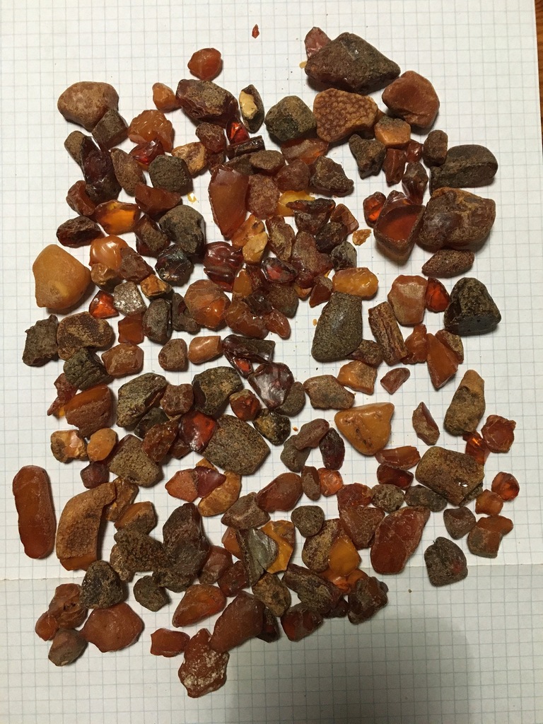 Bursztyn bałtycki naturalny - małe bryłki 171 gram