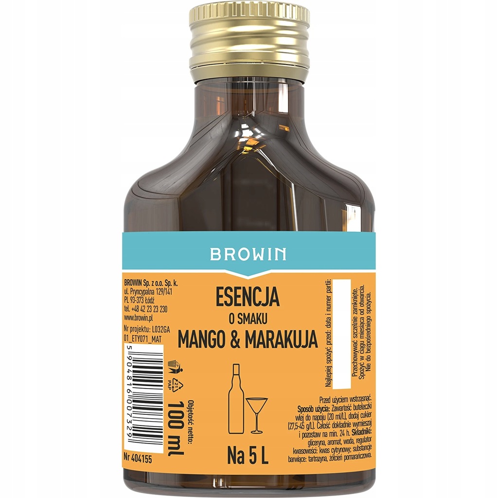 Esencja o smaku mango & marakuja na 5 L, 100 ml