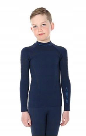 BRUBECK Bluza Junior Męska THERMO Granat 152/158