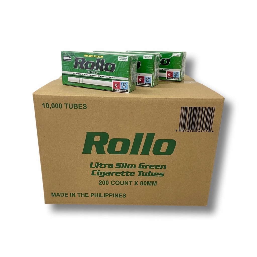 50x GILZY tutki ROLLO GREEN mentol SLIM 6,5mm