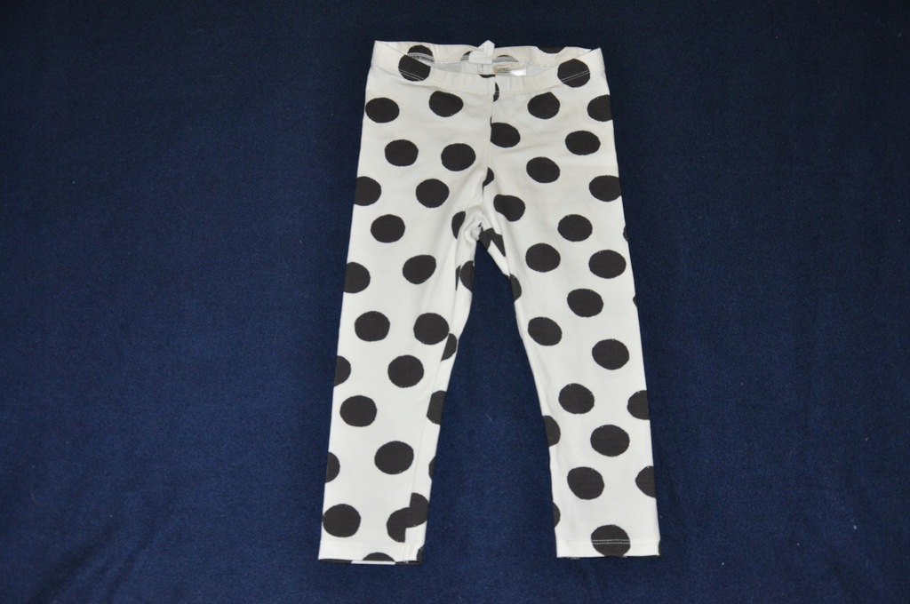 H&M-ŚLICZNE LEGGINSY W GROCHY R.98 CM