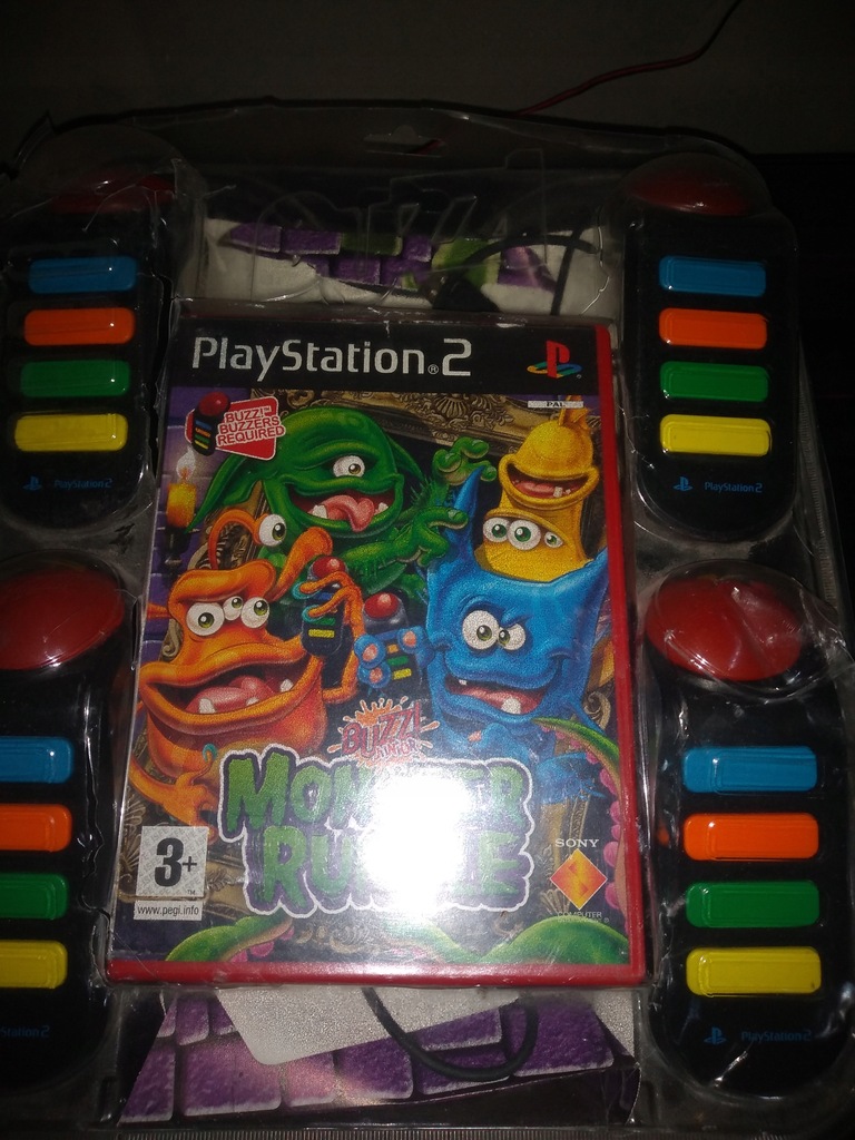 Ps2 pad Buzz kontrolery +gra Monster Rumble PS 2