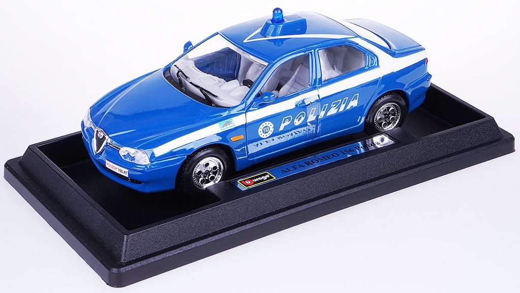 ALFA ROMEO 156 POLICJA MODEL METALOWY BBURAGO 124