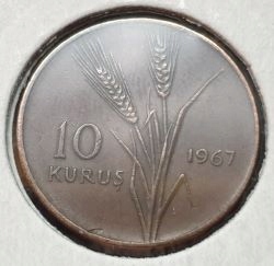 *TURCJA [0677]*10 Kurus 1967 (10 kuruszy)