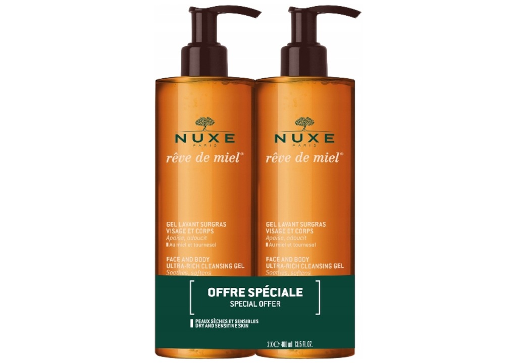 NUXE Reve de Miel żel do twarzy i ciała 2x 400 ml