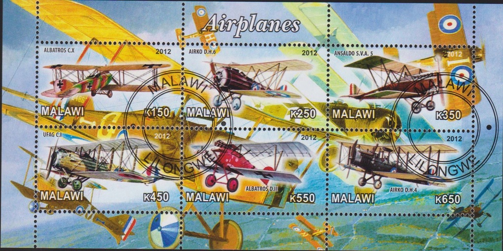 Malawi Col. 2012-15 kas. Samoloty