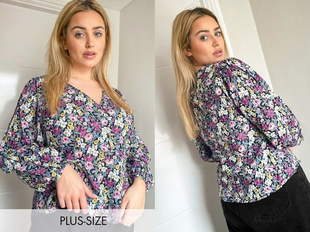 Vero Moda Bluzka w kwiaty z guzikami 4XL