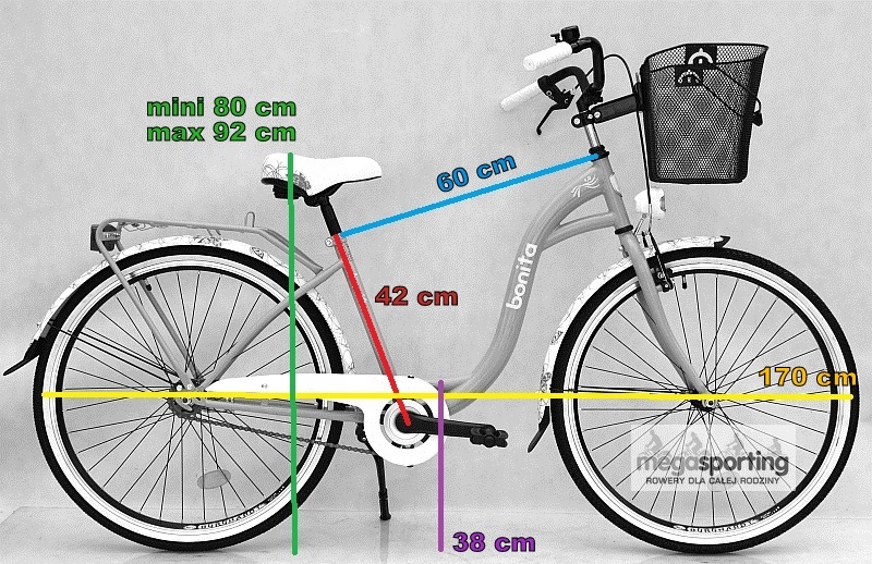 Rower damski miejski koła 26 cali 3 biegi Bonita 7509915661