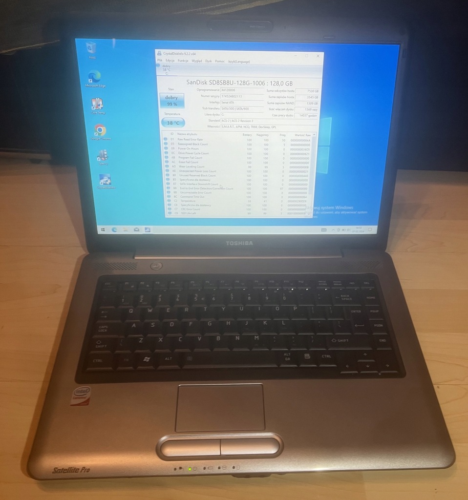 Laptop Toshiba Satellite Pro A300 dysk SSD