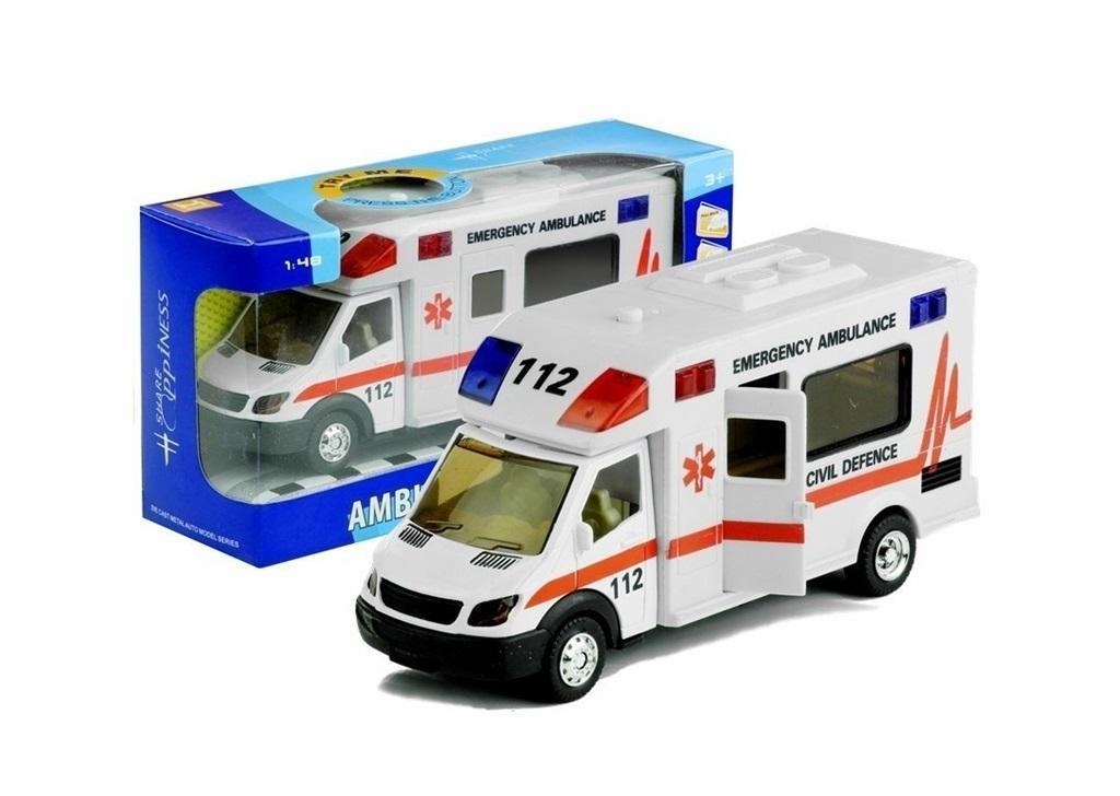 AMBULANS Z NAPĘDEM, ŚWIATŁEM I DŹWIĘKIEM 1:48