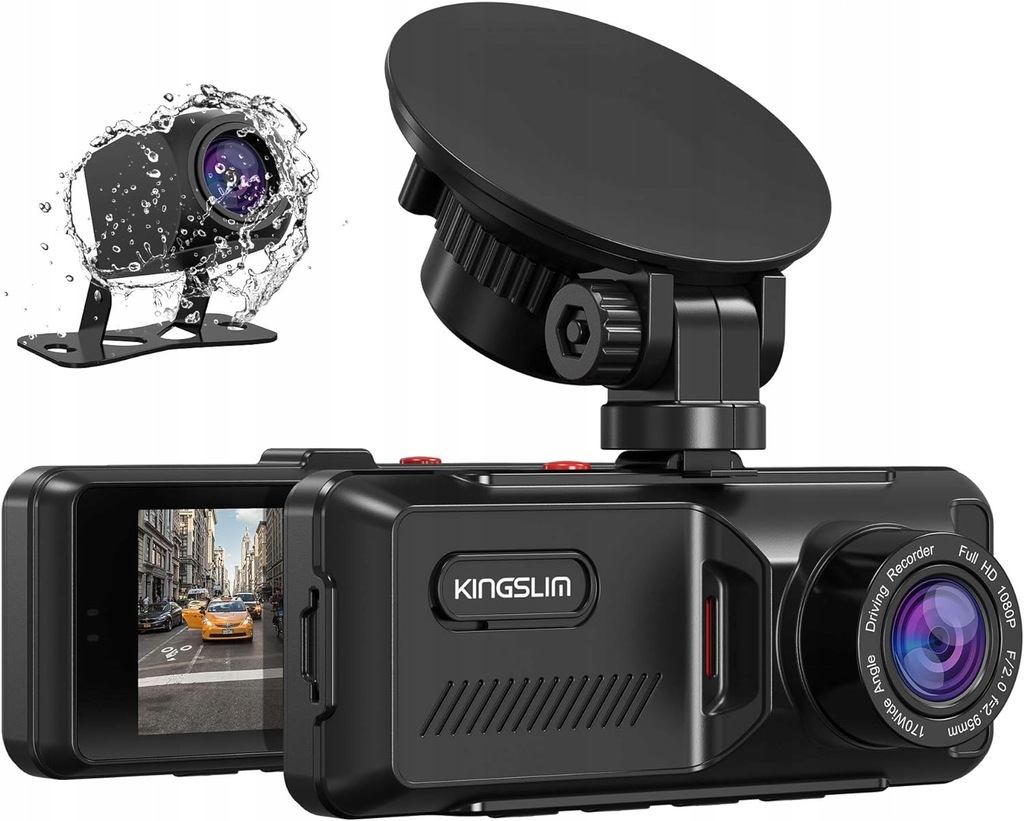 Podwójna kamera samochodowa Full HD 10810p 200mAh WiFi 3,16 cala GPS WDR