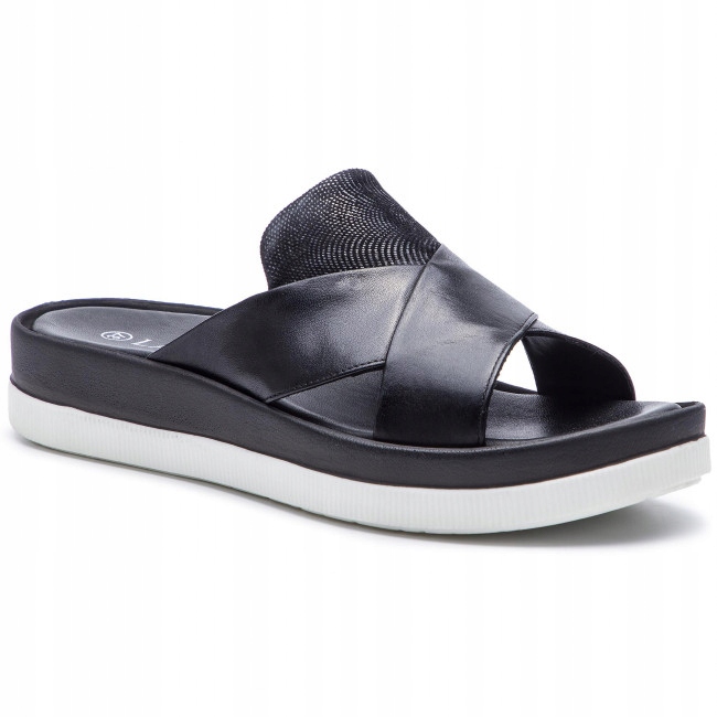 LASOCKI DAMSKIE KLAPKI SKÓRZANE CZARNE 39 1STA