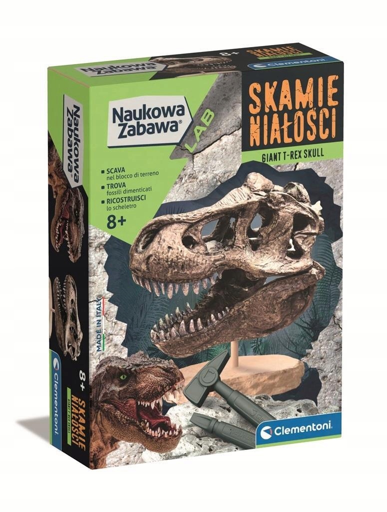 NAUKOWA ZABAWA. SKAMIENIAŁOŚCI. CZASZKA T-REXA