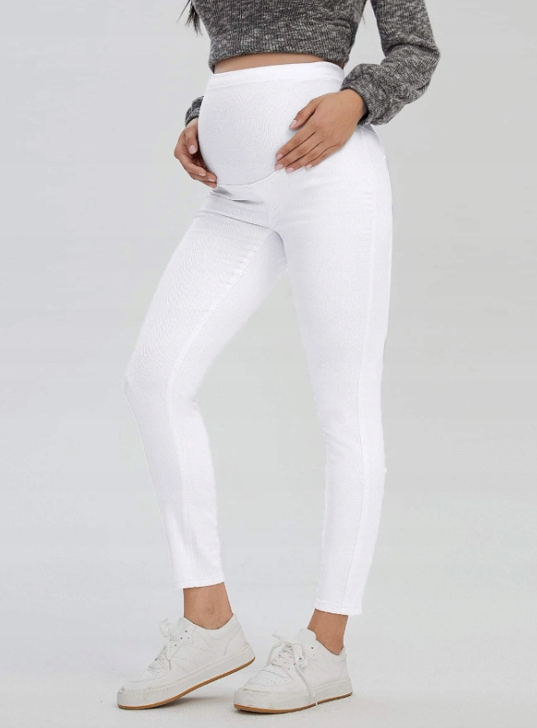 SHEIN SPODNIE CIĄŻOWE JEANSOWE BIAŁE L/XL 1V1A