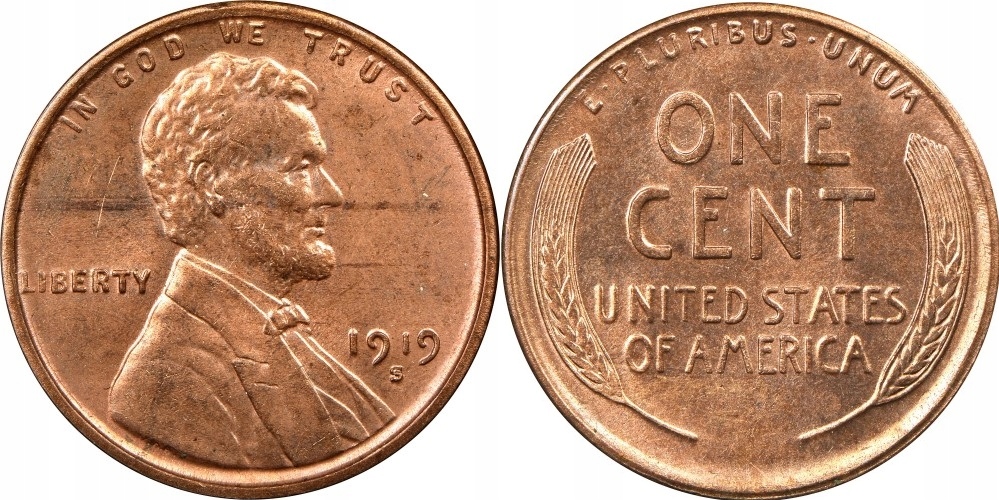1 cent USA ( 1919 ) - A. Lincoln Mennica San Francisco