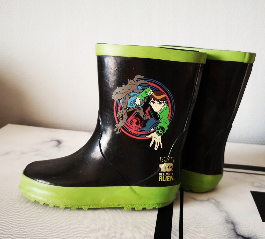 KALOSZE CZARNE BUTY GUMOWE BEN10 27