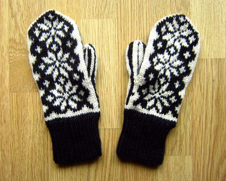 Islandzkie wełniane rękawiczki ciepłe rękodzieło