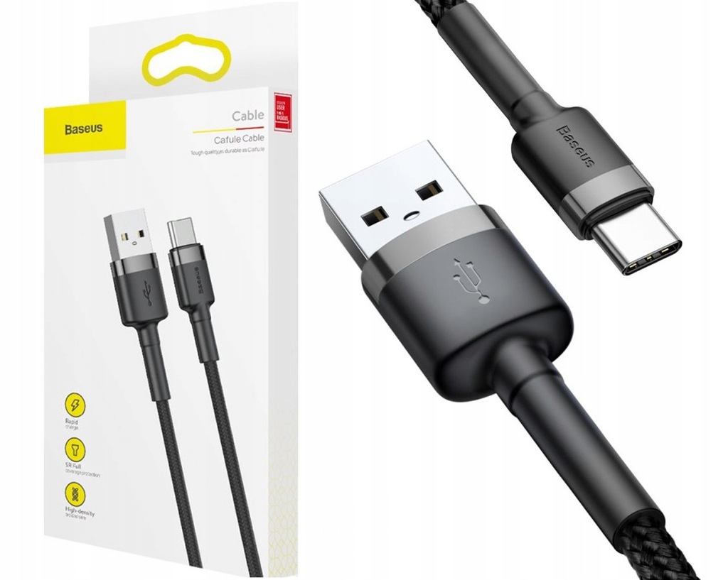 Baseus Kabel USB-C Quick Charge 3.0 / 3A dł. 0,5 m