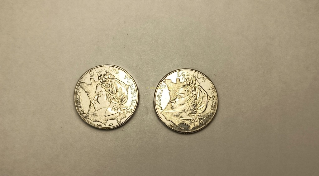 2 monety - 2 x 10 franków - Francja - 1986r.