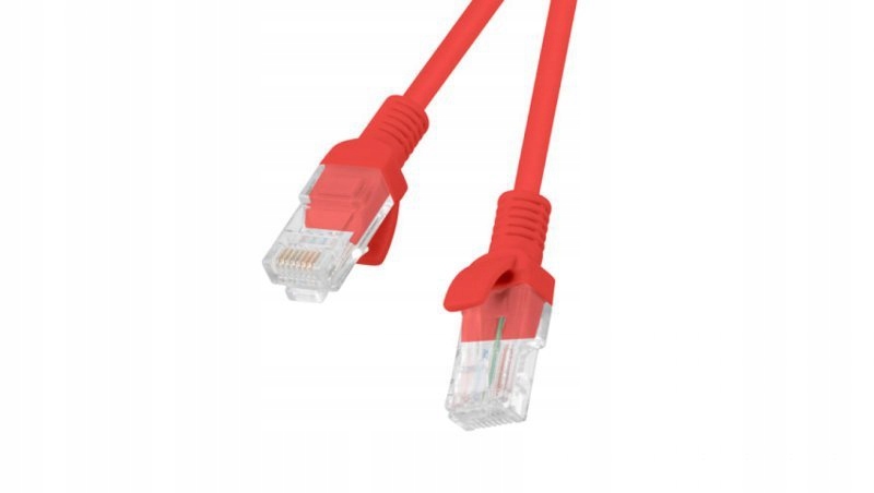 Kabel krosowy patchcord U/UTP kat.6 0,5m czerwony