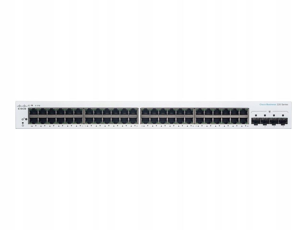 CISCO Business Switching CBS220 Smart 48-port Gigabit 4x1G SFP uplink