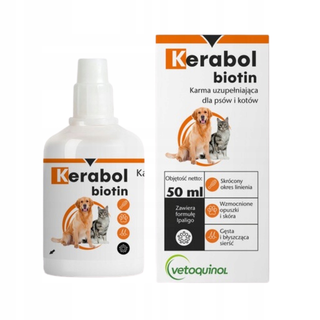 VETOQUINOL Kerabol Biotin 20ml Dla Psów I Kotów