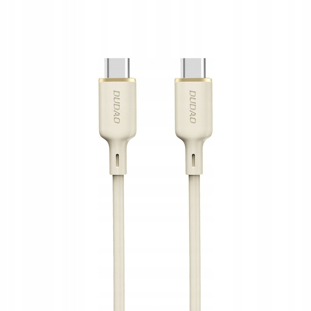 Kabel przewód wzmacniany SR USB-C - USB-C 100W 1m beżowy