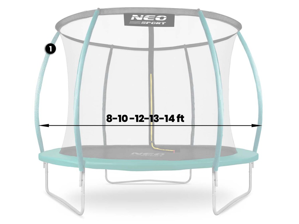 Słupek górny do trampoliny typu C 8-14 ft zielony