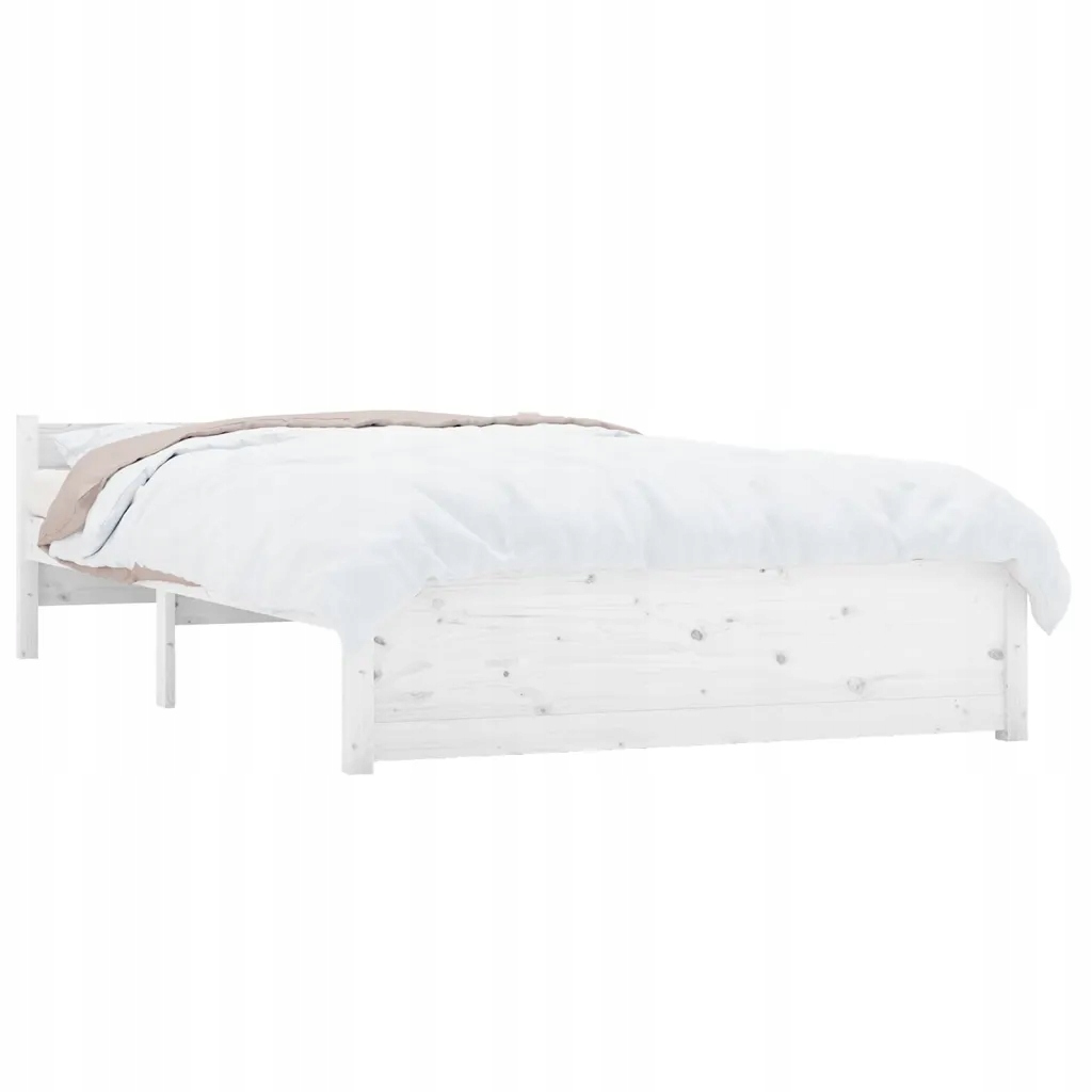 Rama łóżka, biała, lite drewno, 120 x 200 cm