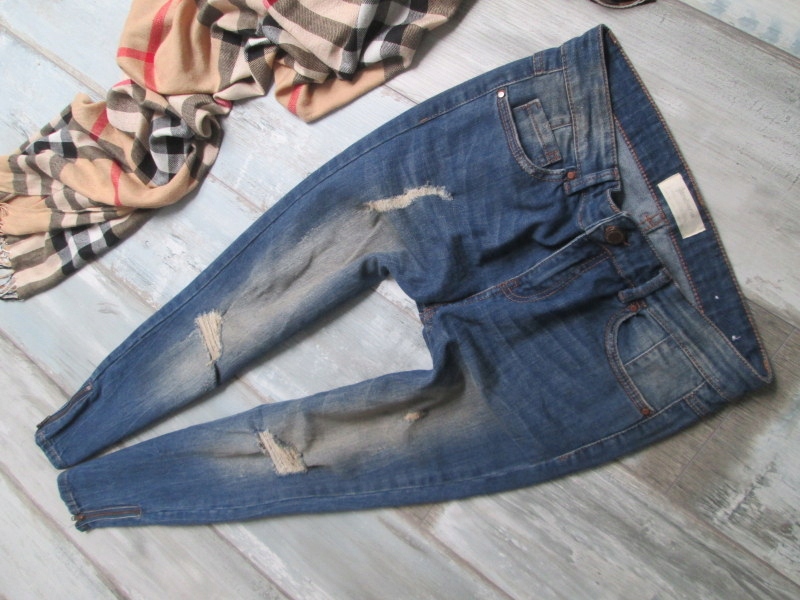 STRADIVARIUS_spodnie rurki jeans zamki__38 M