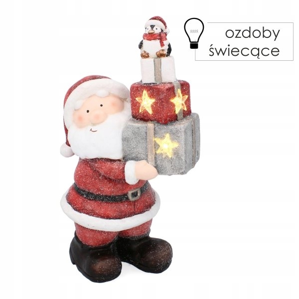 PIĘKNA FIGURKA ŚWIECĄCA LED 44 CM PREMIUM ŚWIĘTA