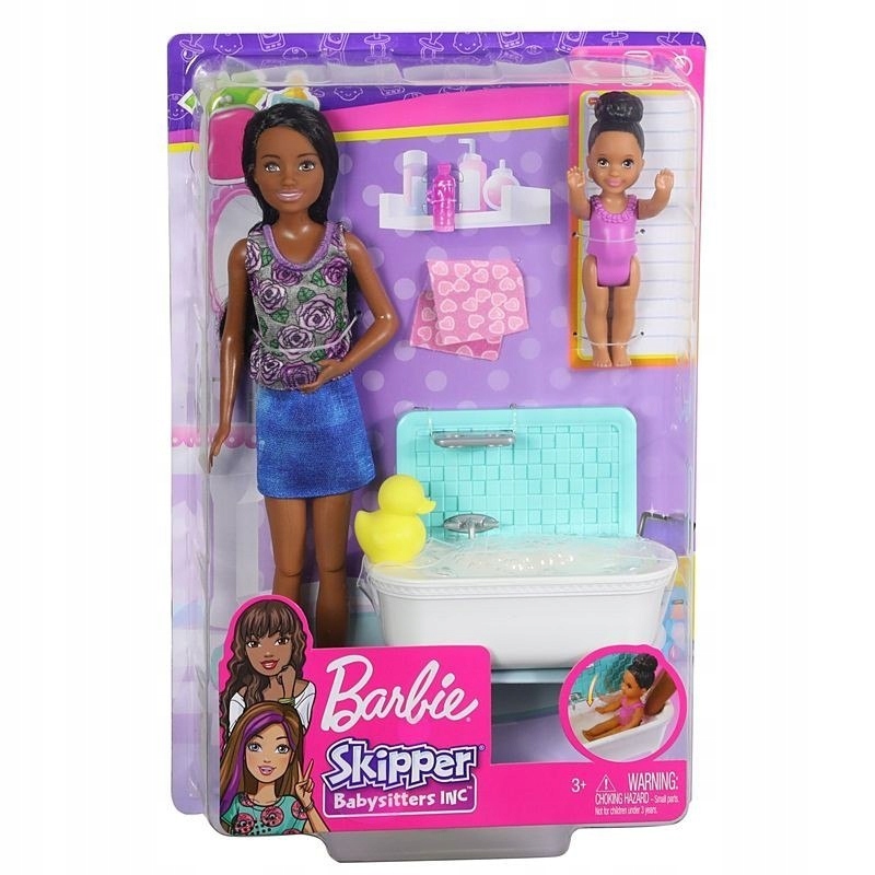 Lalka Barbie Skipper Klub Opiekunek Zestaw z wanną