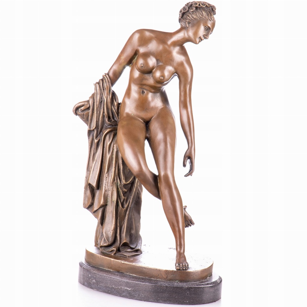 Luksusowa Rzeźba Nagiej Kobiety z Brązu Akt Kobiety 42cm