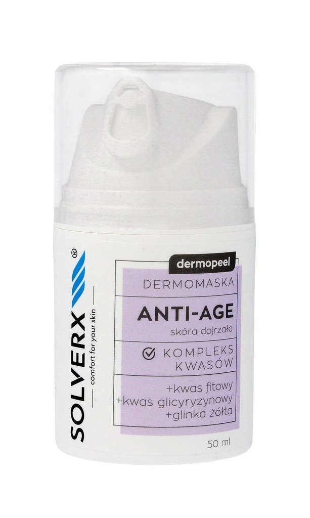 SOLVERX DERMOPEEL DERMOMASKA ANTI-AGE Z KOMPLEKSEM KWASÓW - DO SKÓRY DOJRZA