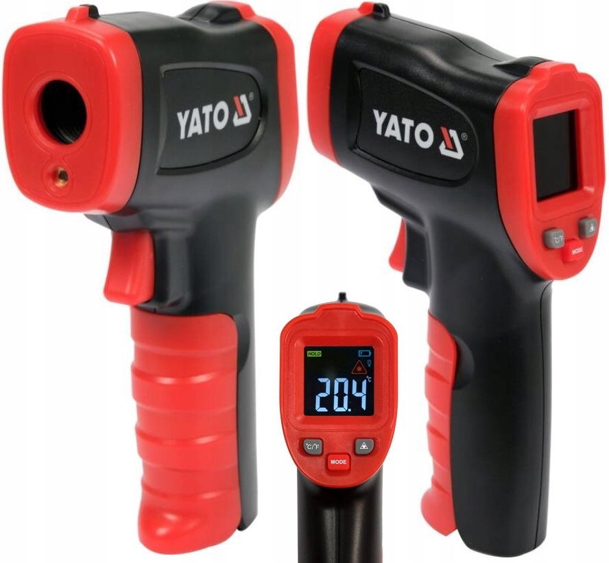 YATO - TERMOMETR BEZKONTAKTOWY NA PODCZERWIEŃ - LCD - PIROMETR -50C +600C