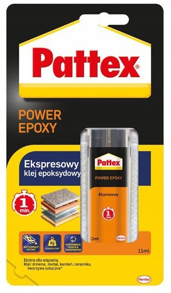 Klej Epoksydowy PATTEX Power 1min Epoxy 11ml MOCNY