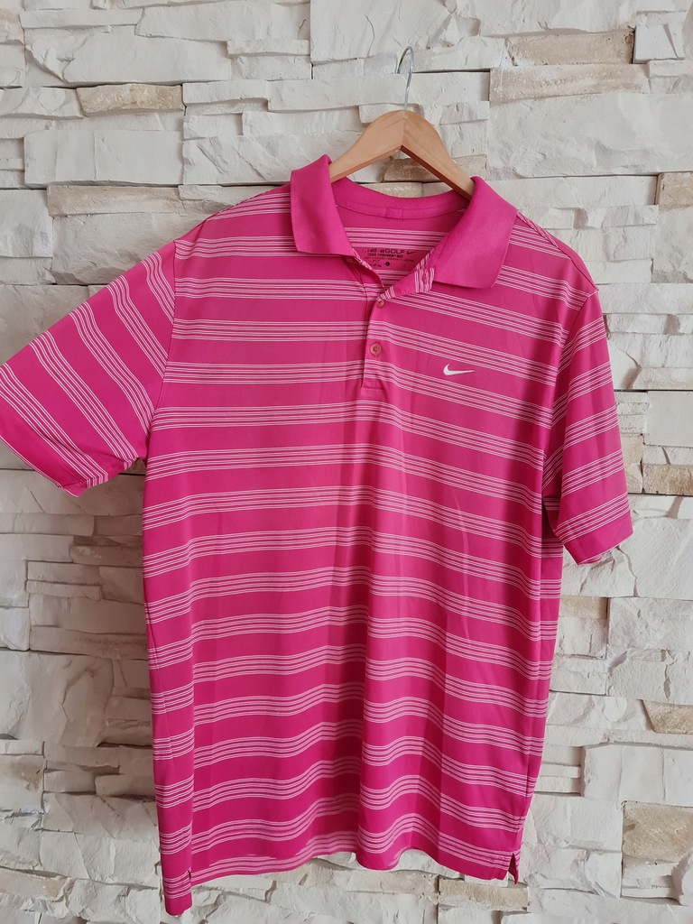 nike dri - fit L polo męskie stretch różowa