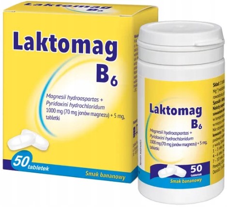 Laktomag B6 lek magnez witamina B6 50 tabletek