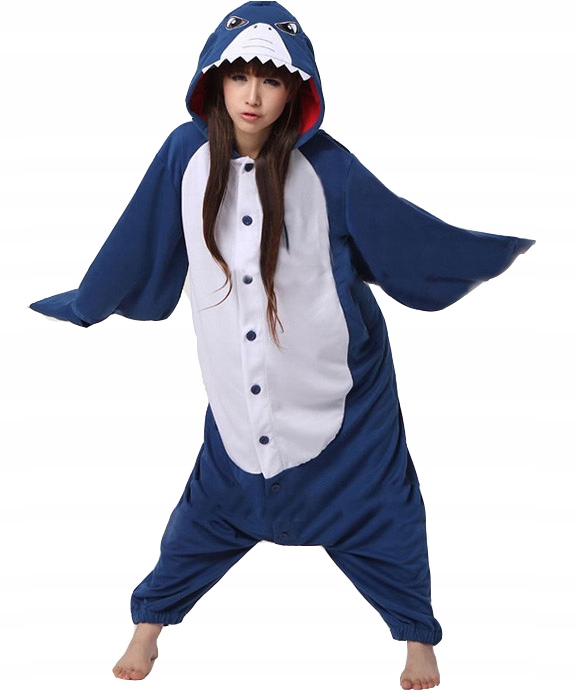 PIŻAMA KOMBINEZON KIGURUMI DRES ONESIE REKIN M 38