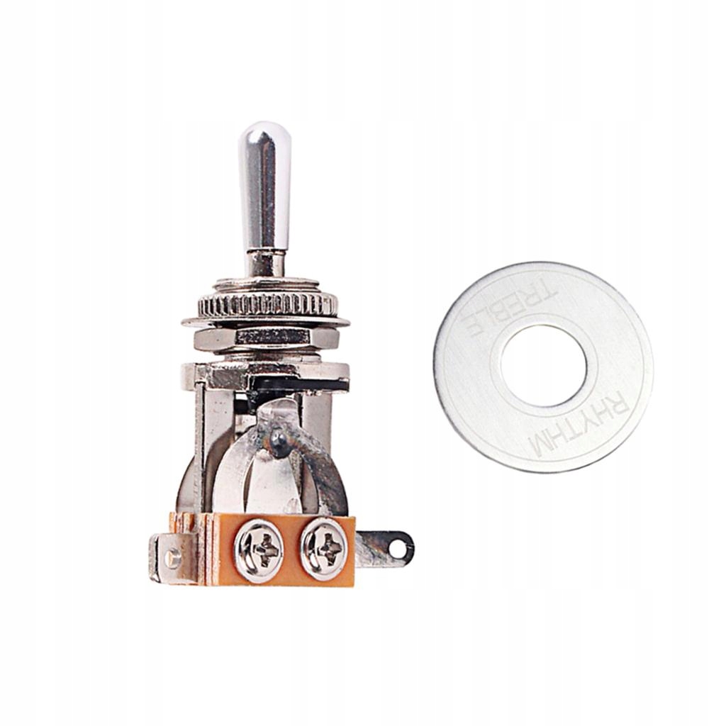 Electric Guitar Toggle Switch with Rhythm Washer Set Musical Silver
