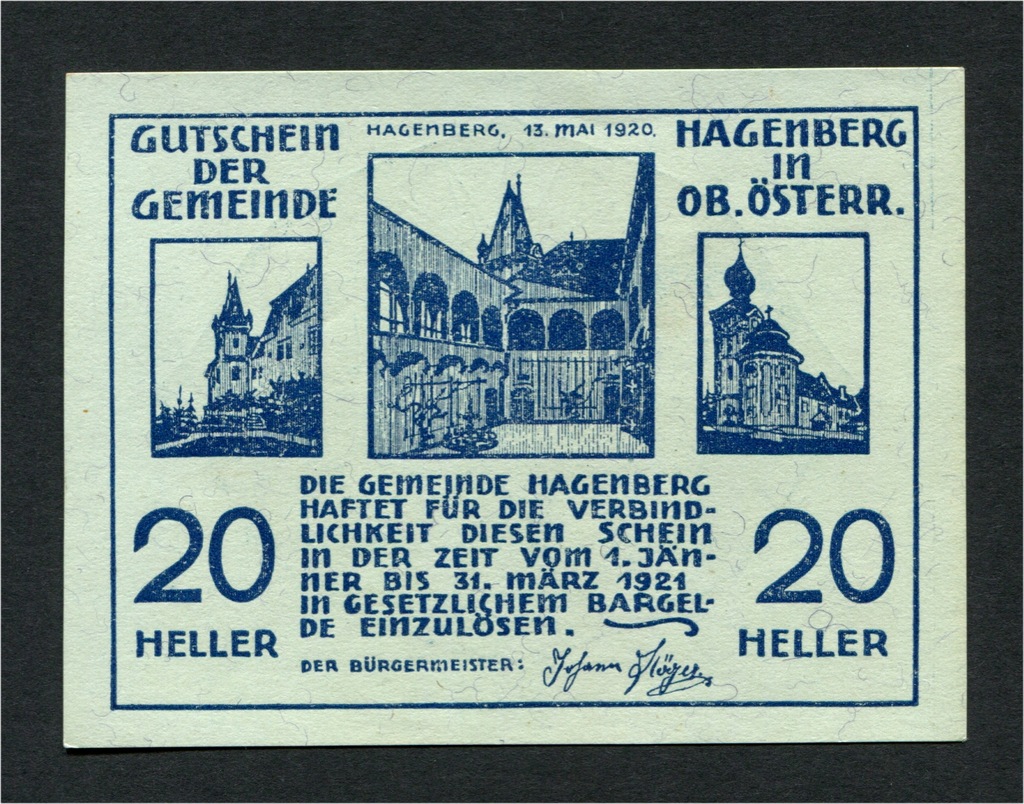 20 Heller Austria 1920 Notgeld UNC