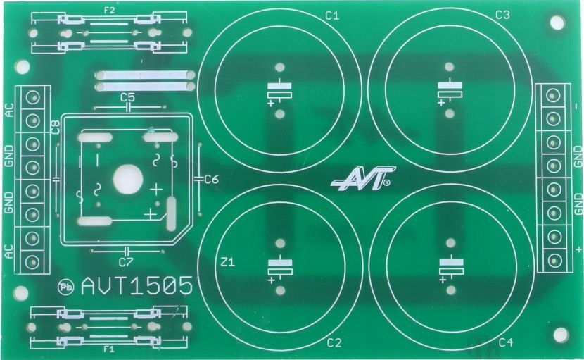 Symetryczny zasilacz do wzmacn. audio AVT1505 PCB