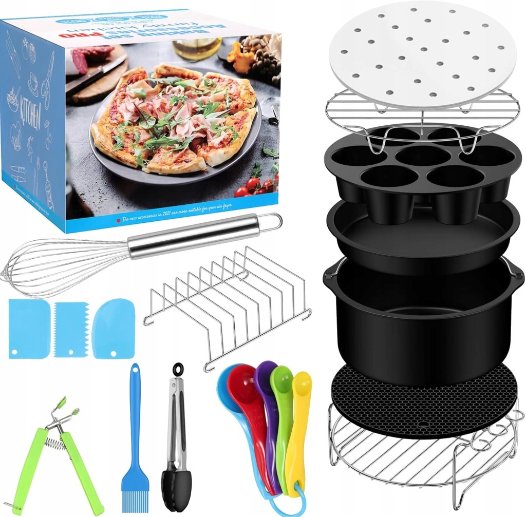 AKCESORIA DO PIECZENIA FRYTKOWNICY BEZTŁUSZCZOWEJ AIRFRYER ZESTAW 17w1