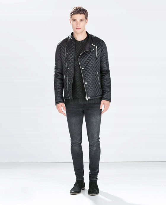 Wiosenna Kurtka Biker Jacket Zara L Pikowana